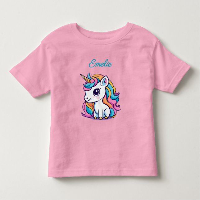 Camiseta De Bebé Unicornio arcoiris (Anverso)