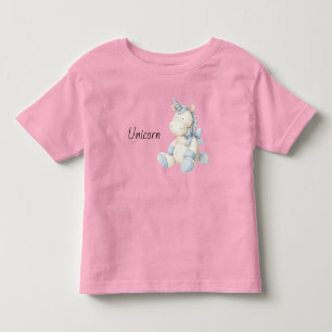 Camiseta De Bebé Unicornio Blanco Azul