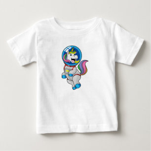 Camiseta De Bebé Unicornio como astronauta en el espacio