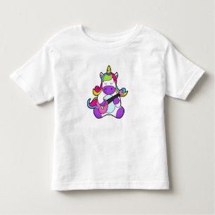 Camiseta De Bebé Unicornio como músico con guitarra