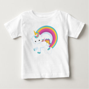 Camiseta De Bebé Unicornio con arcoiris