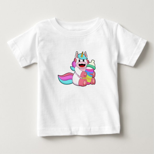 Camiseta De Bebé Unicornio con botella de bebé.PNG (Anverso)
