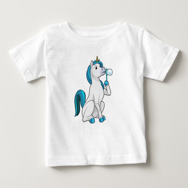 Camiseta De Bebé Unicornio con burbujas de jabón (Anverso)
