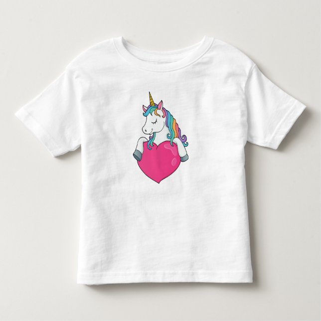 Camiseta De Bebé Unicornio con corazón (Anverso)
