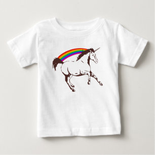 Camiseta De Bebé Unicornio con el arco iris