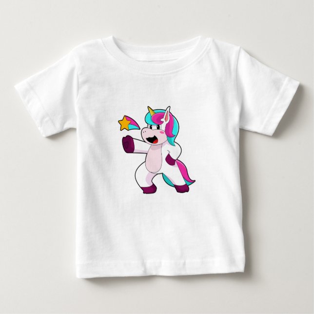 Camiseta De Bebé Unicornio con estrella (Anverso)
