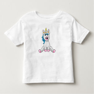 Camiseta De Bebé Unicornio con flores