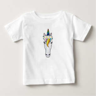 Camiseta De Bebé Unicornio con flores