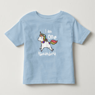 Camiseta De Bebé Unicornio con flores púrpura de arcoiris