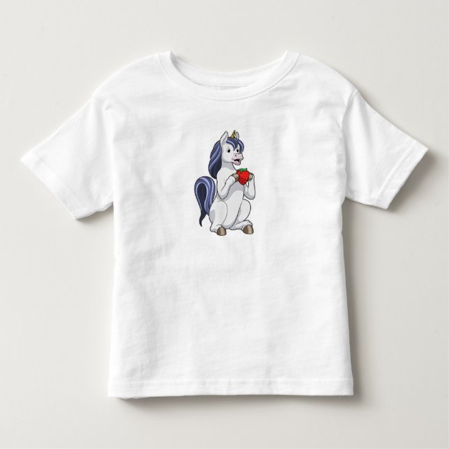 Camiseta De Bebé Unicornio con frutilla de fresa (Anverso)