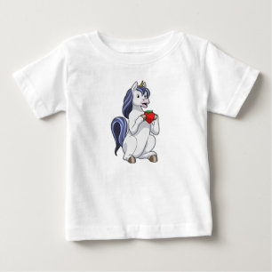Camiseta De Bebé Unicornio con frutilla de fresa