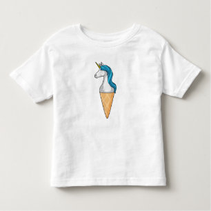 Camiseta De Bebé Unicornio con helado Waffle