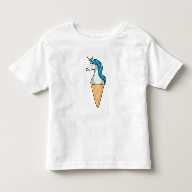 Camiseta De Bebé Unicornio con helado Waffle (Anverso)