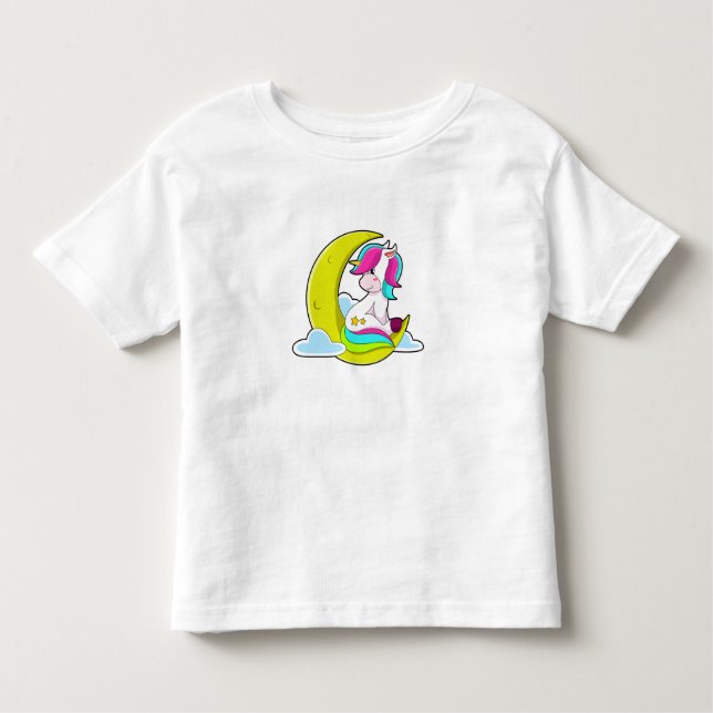 Camiseta De Bebé Unicornio con nubes y luna (Anverso)