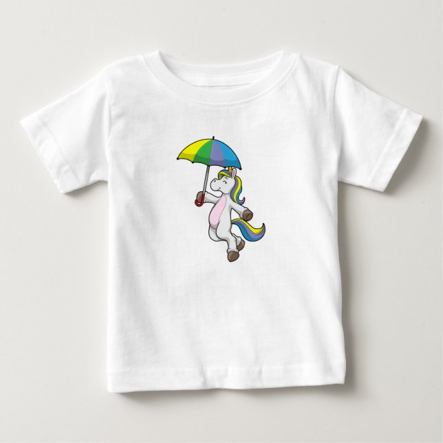 Camiseta De Bebé Unicornio con paraguas (Anverso)