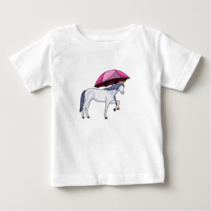 Camiseta De Bebé Unicornio con paraguas