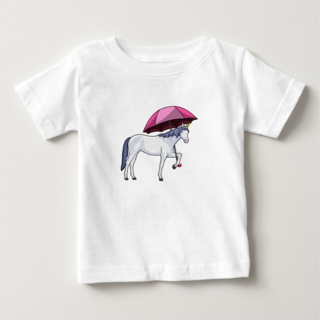 Camiseta De Bebé Unicornio con paraguas (Anverso)