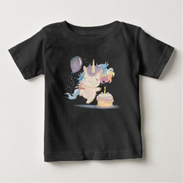 Camiseta De Bebé Unicornio de cumpleaños divertido