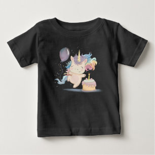 Camiseta De Bebé Unicornio de cumpleaños divertido