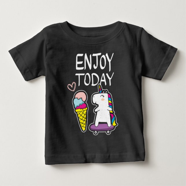 Camiseta De Bebé unicornio de helado bebé  (Anverso)