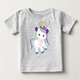 Camiseta De Bebé Unicornio de Invierno, Unicornio Mágico, unicornio