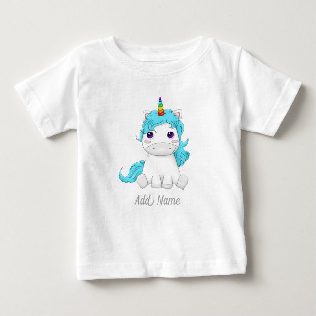 Camiseta De Bebé Unicornio divertido y unicornio personalizado (Anverso)
