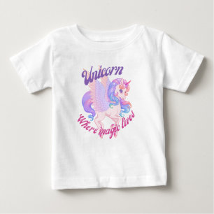 Camiseta De Bebé Unicornio donde vivió la magia