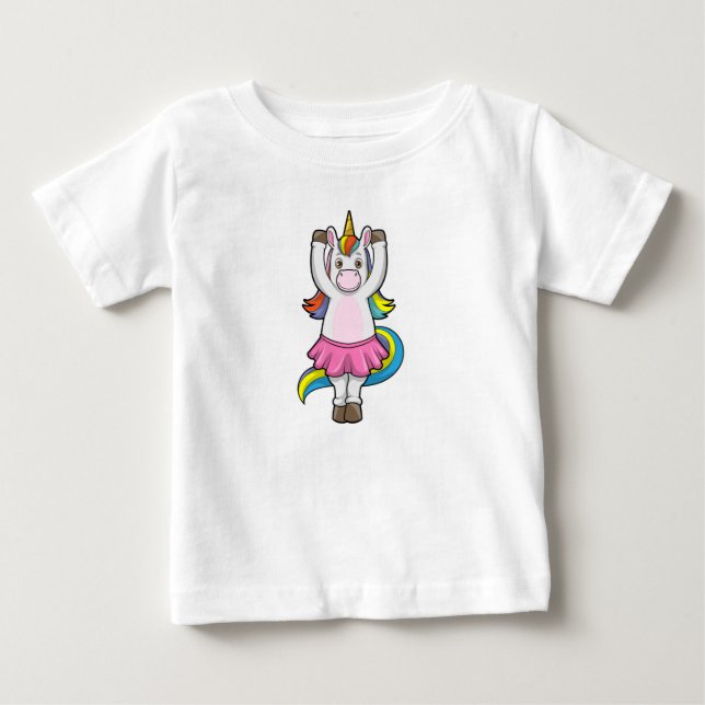 Camiseta De Bebé Unicornio en Ballet Dance con Skirt (Anverso)