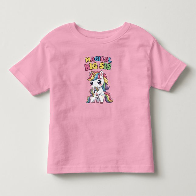 Camiseta De Bebé Unicornio Hermana Mayor Mágica (Anverso)