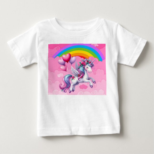 Camiseta De Bebé Unicornio lindo. (Anverso)