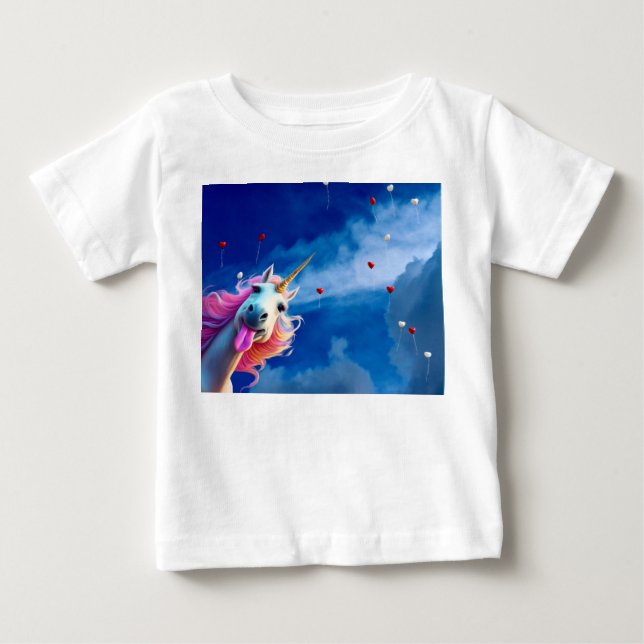 Camiseta De Bebé Unicornio lindo. (Anverso)