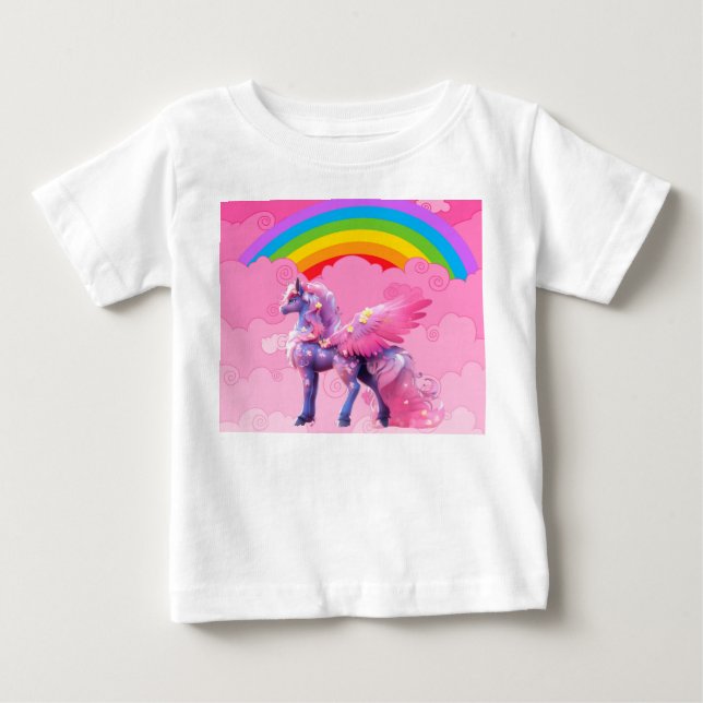 Camiseta De Bebé Unicornio lindo. (Anverso)