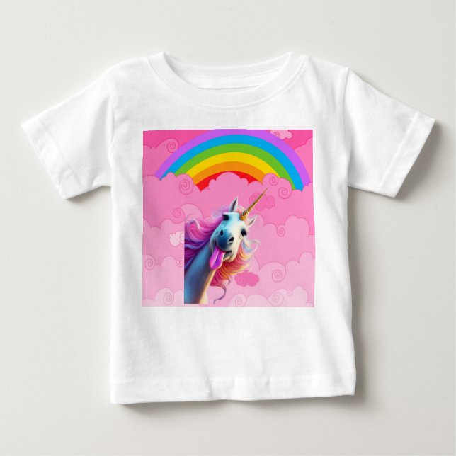 Camiseta De Bebé Unicornio lindo. (Anverso)