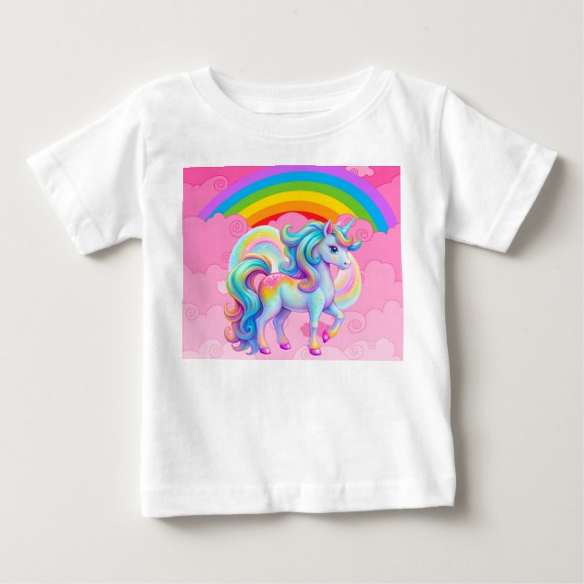 Camiseta De Bebé Unicornio lindo. (Anverso)