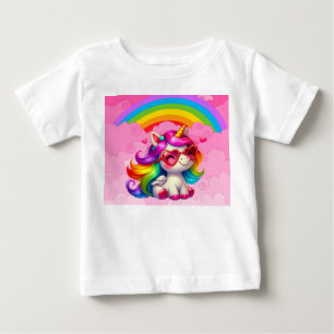 Camiseta De Bebé Unicornio lindo.