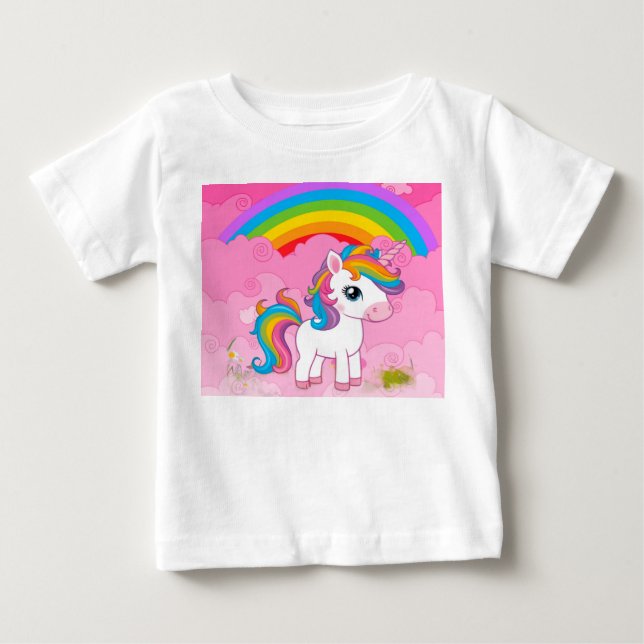 Camiseta De Bebé Unicornio lindo. (Anverso)