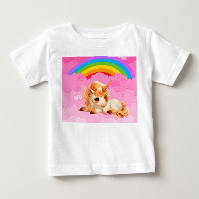 Camiseta De Bebé Unicornio lindo. (Anverso)