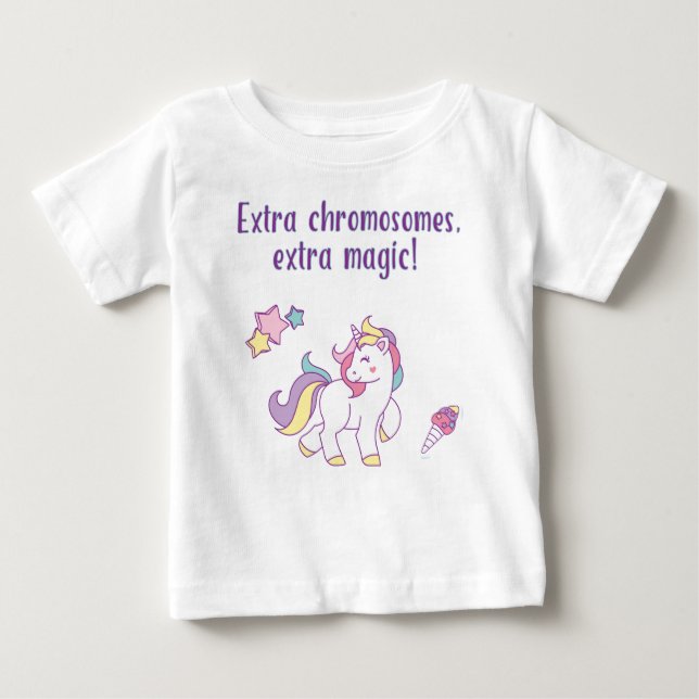 Camiseta De Bebé Unicornio mágico cromosómico extra (Anverso)