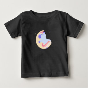 Camiseta De Bebé Unicornio mágico en la luna - Niña Personalizado