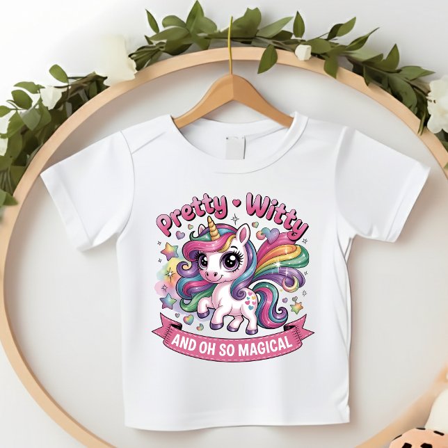 Camiseta De Bebé Unicornio Mágico Infantil Bonito Ingenioso Rosa Ar (Subido por el creador)