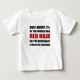 Camiseta De Bebé Unicornio majestuoso del pelo rojo