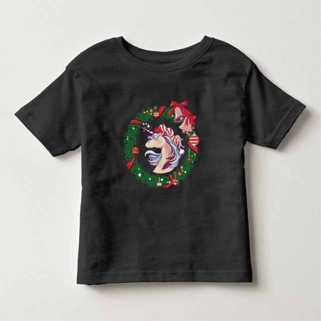 Camiseta De Bebé Unicornio, Navidades mágicos (Anverso)