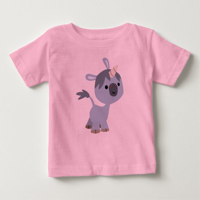 Camiseta de bebé unicornio, Personalizado feliz (Anverso)