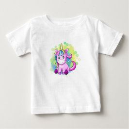 Camiseta De Bebé unicornio rosa de dibujos animados