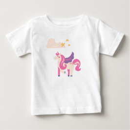 Camiseta de bebé unicornio rosa lindo