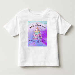 Camiseta De Bebé Unicornio Sparkle Blue Purple Cake Cumpleaños