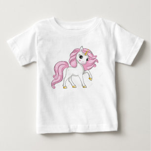 Camiseta De Bebé Unicornios rosados