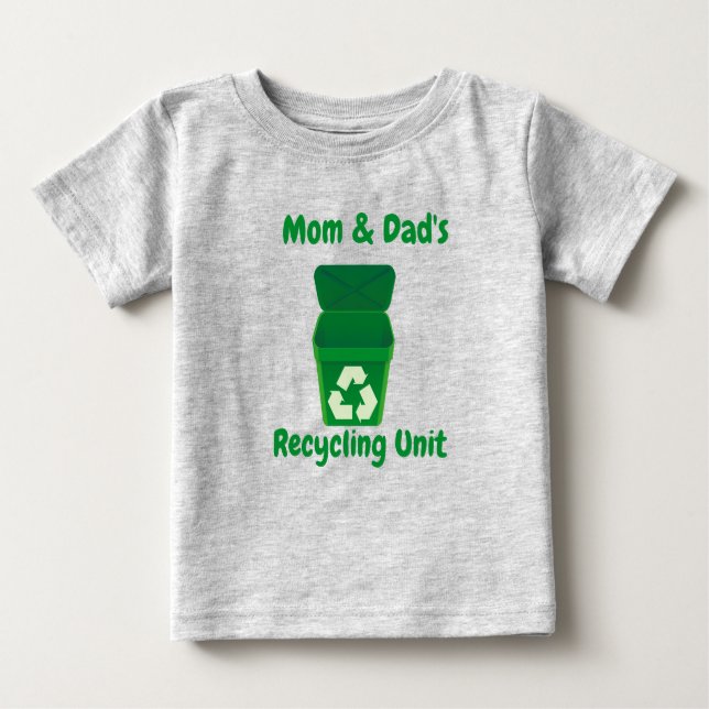 Camiseta De Bebé Unidad de reciclaje de mamá y papá (Anverso)