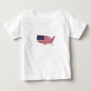 Camiseta De Bebé United States Map Filled with American Flag