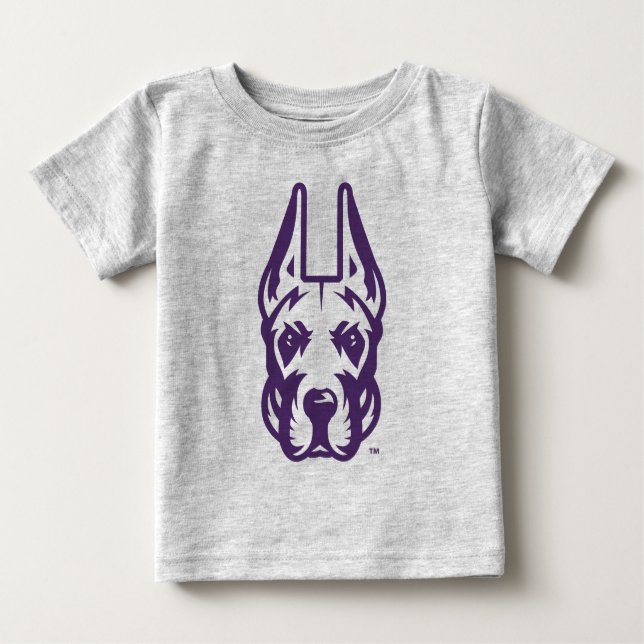 Camiseta De Bebé Universidad de Albany Gran Cabeza de Mascota Dane (Anverso)